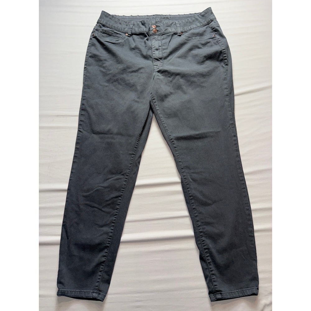 M Jeans by Maurices Womens 22W Gray High Rise‎ Skinny Pants REPREVE Stretch Reg